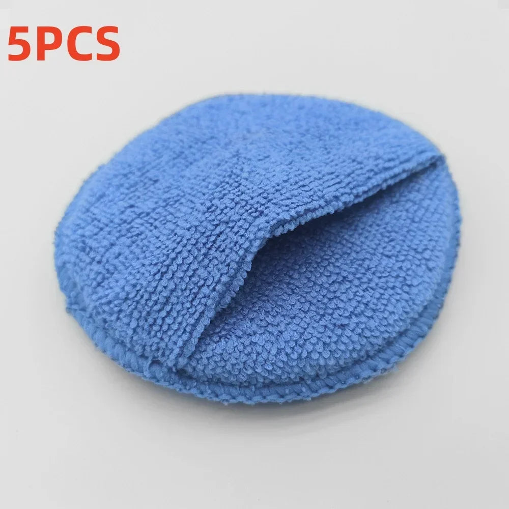 10/1Pcs 5-inches Microfiber Wax Applicator Pad Ultra Soft Car Polishing Sponge with Finger Pocket Auto Care Polish Foam Sponge