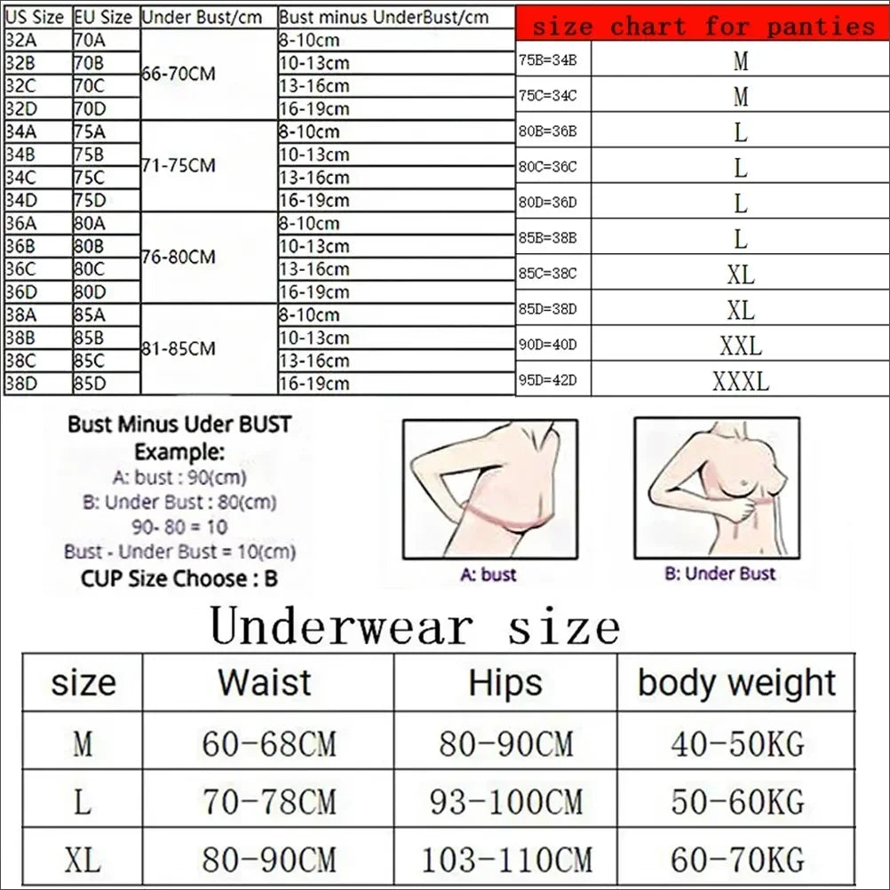 Victoria's Secret Women's Fashion Lingerie Set Sexy Breathable Soft Versatile Shapewear Sexy Lingerie Bra and Panty Set Push Up