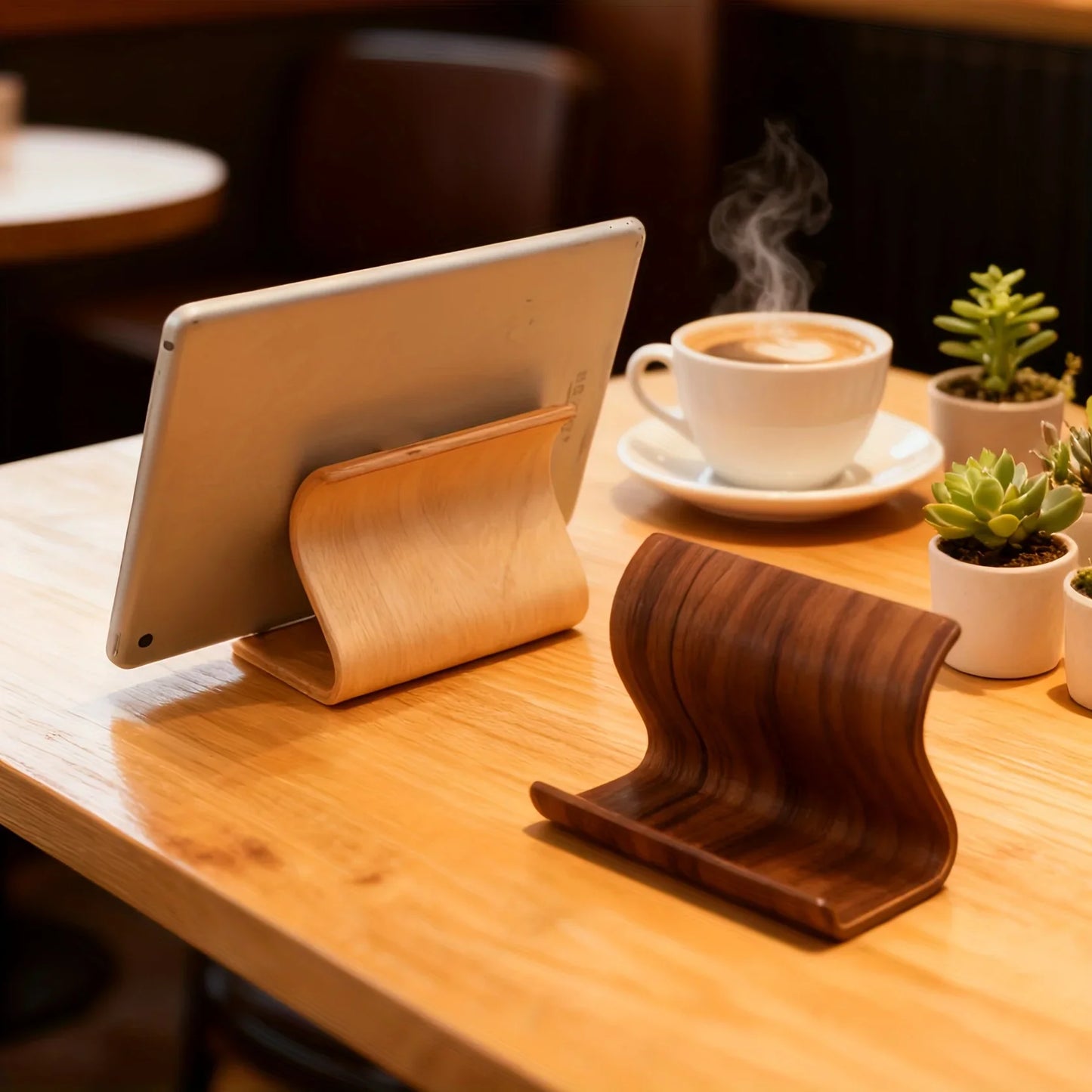[New Wooden Phone Stand] New Wooden Portable Desktop Phone Stand | Creative Lazy Holder for iPad Tablet, Universal Mobile Stand