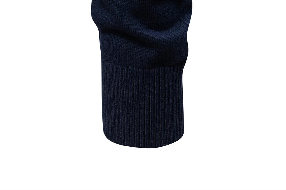 AIOPESON Men's Striped Sweater Solid Color Knit Pullover Warm Luxury Cotton Autumn Winter Casual Turtleneck Mens Sweaters