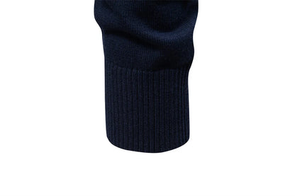 AIOPESON Men's Striped Sweater Solid Color Knit Pullover Warm Luxury Cotton Autumn Winter Casual Turtleneck Mens Sweaters