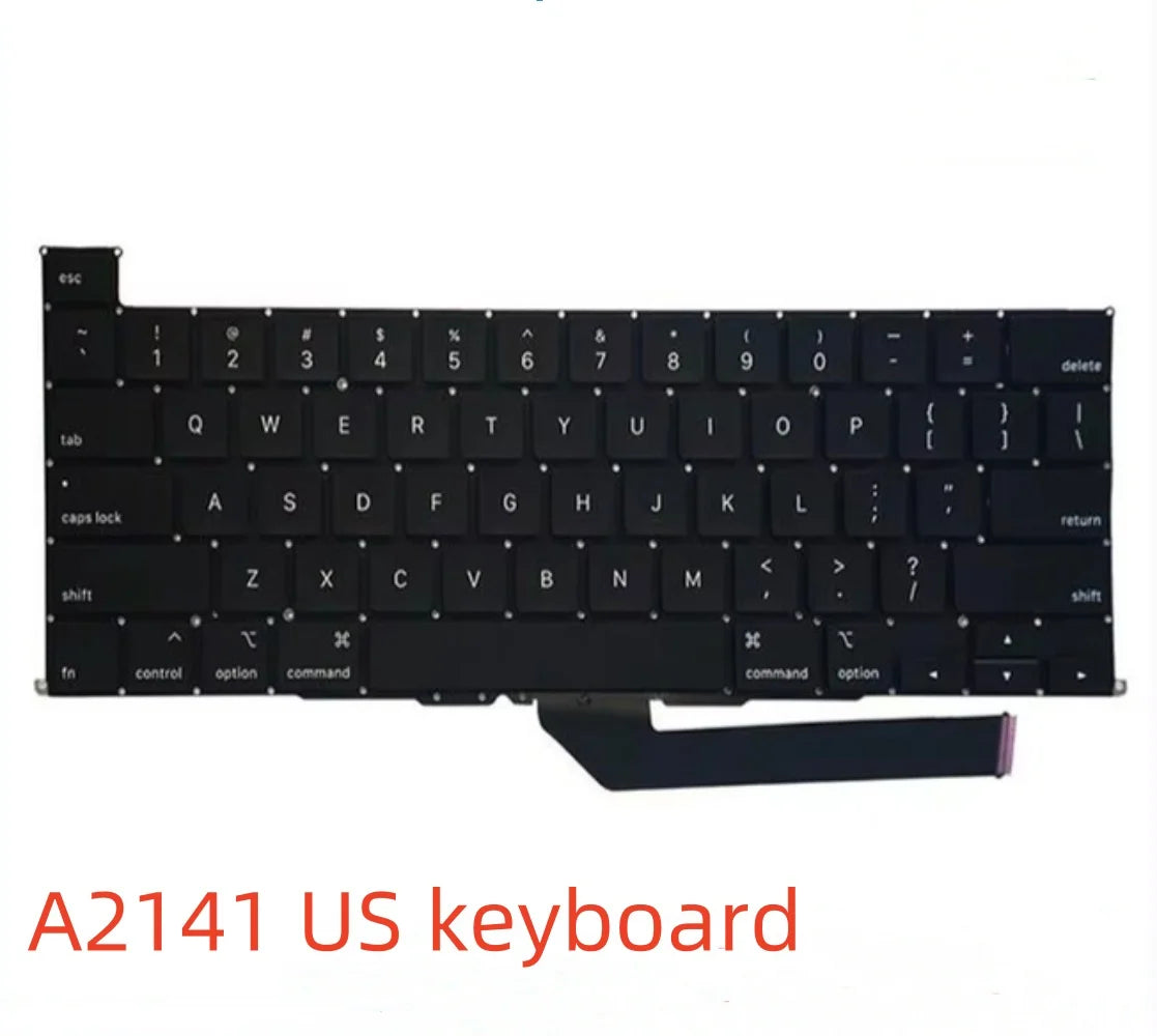 New A2141 Keyboard US UK EU French Spain German Italy EU for MacBook Pro Retina 16" A2141 2019 Year