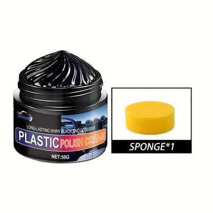 Car Interior Black Care and Refurbishment, Car Plastic Crystal Coating Refurbishment Cream, Plastic Restoration for Whitening, Dashboard and Tire Refurbishment, Scratch Repair, Brightening and Blackening