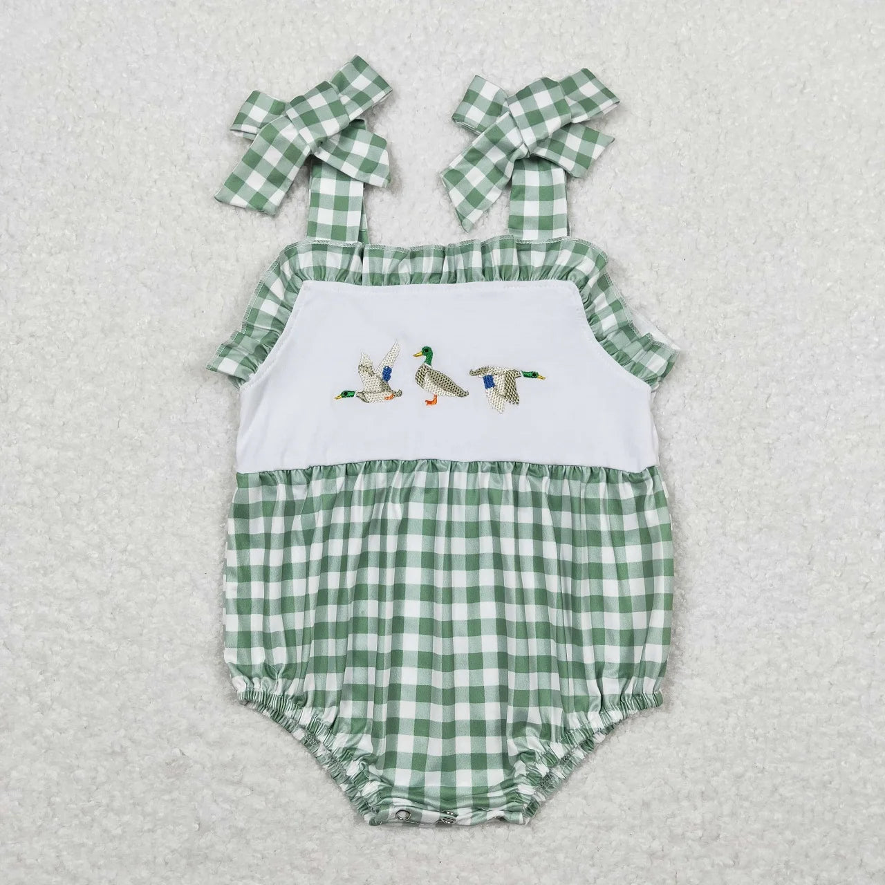 Wholesale Baby Girl Newborn Birthday Balloons Romper Bubble Embroidery Pink Plaid Bows Jumpsuit Kids Toddler Summer Clothes