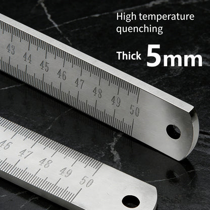Engineered for Emergencies: 50cm Stainless Steel Ruler with Hardened Tip for Measurement | Drafting Multi‑Tool&Window-Breaking