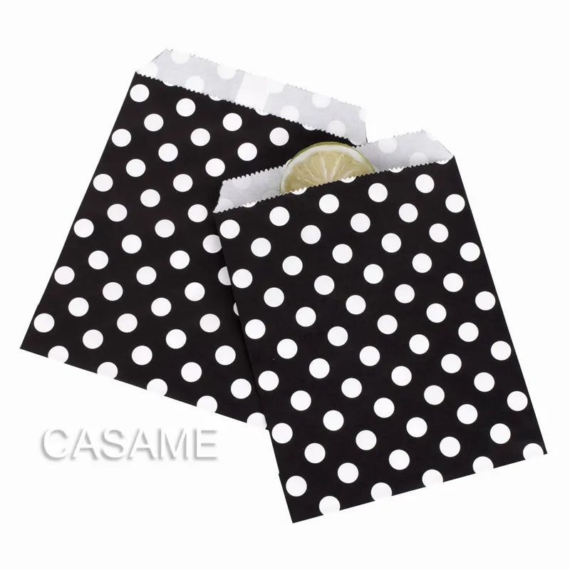 50 Pcs Red Blue Green Thank You Kraft Paper Bags Cute  Happy Birthday Gift Pouch Retro Party Favor Bag Candy Cookie Supplies