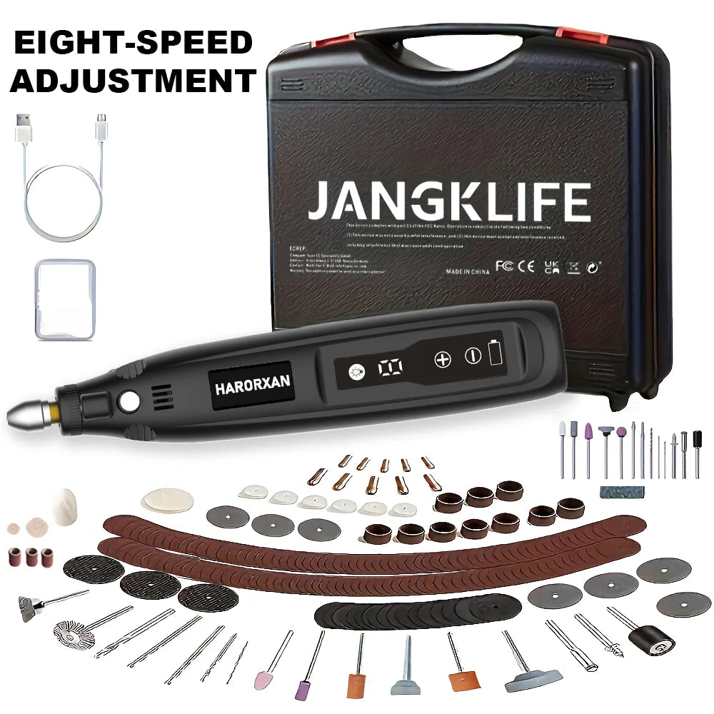 JANGKLIFE USB Cordless Rotary Tool Kit Woodworking Engraving Pen DIY For Jewelry Metal Glass Mini Wireless Drill