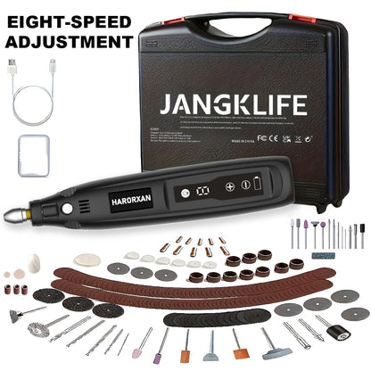JANGKLIFE USB Cordless Rotary Tool Kit Woodworking Engraving Pen DIY For Jewelry Metal Glass Mini Wireless Drill
