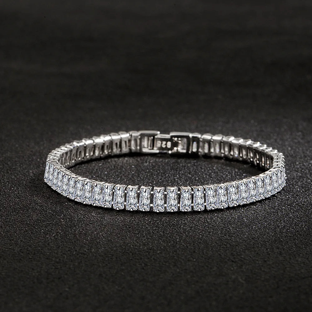 Hot Sales 925 Sterling Silver Bracelet Noble Color Crystal Hand For Women Charm Wedding Designer Jewelry Gift Party 18cm
