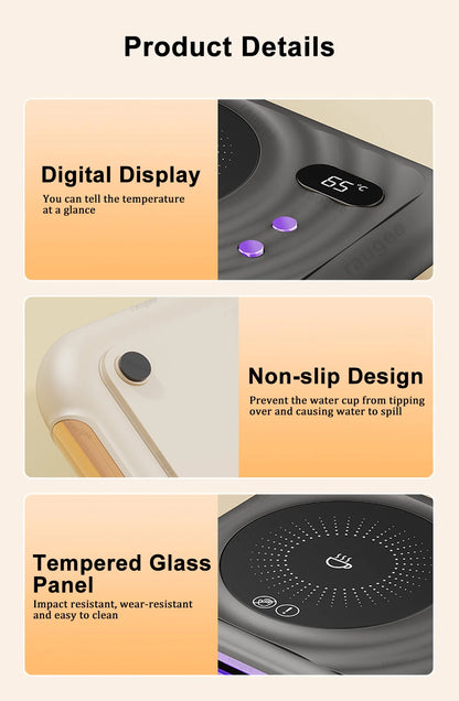 Mug Warmer Electric Cup Warmer Fastest Heating Cup heater with Temperature Display for Coffee Milk Tea Fan Warmer In Winter