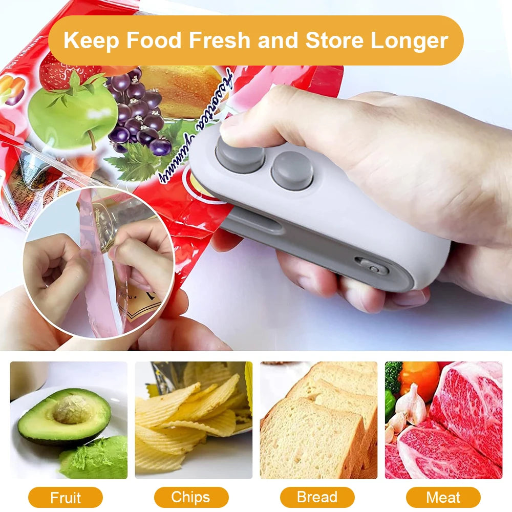 Plastic Bag Sealer Mini Portable Plastic Bags Sealing Machine Handheld Food Packaging Heat Sealer Thermal Plastic Bag Sealants