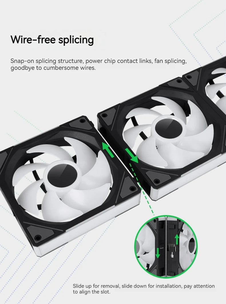 Teucer JM-1 PC Case Fan Mirror Cycle ARGB Light 120mm 3in1 800-2000rpm 12v/4Pin PWM Low noise Chassis Water Cooling Ventilador