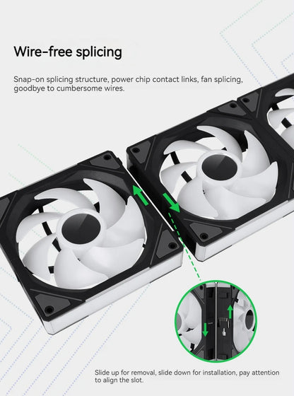 Teucer JM-1 PC Case Fan Mirror Cycle ARGB Light 120mm 3in1 800-2000rpm 12v/4Pin PWM Low noise Chassis Water Cooling Ventilador