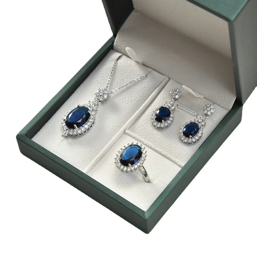 PU Leather Jewelry Packing Box Ring Earrings Necklace Bracelet Jewellery Display Storage Case For Wedding Engagement