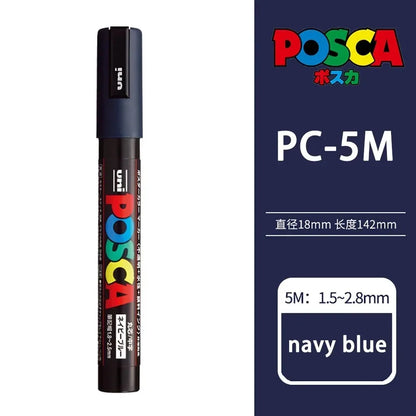 1pcs Japan UNI POSCA Markers PC-1M/3M/5M Acrylic Graffiti Pen Waterproof DIY Stackable Color Art Painting School Supplies