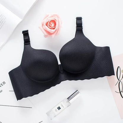 Extreme Push-Up Bra 8cm Thick Pads for Small Bust, Wireless Double Cup Lift, Soft Comfort Fabric, Adjustable Deep V Bras