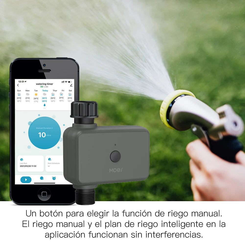 Moes Smart Tuya Bluetooth Water Timer Rain Delay Programmable Irrigation Timer with Automatic and Manual Watering