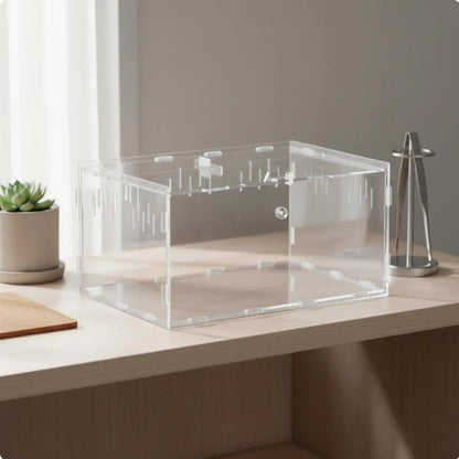 Transparent reptile enclosure, Tall, transparent, clear reptile habitat,