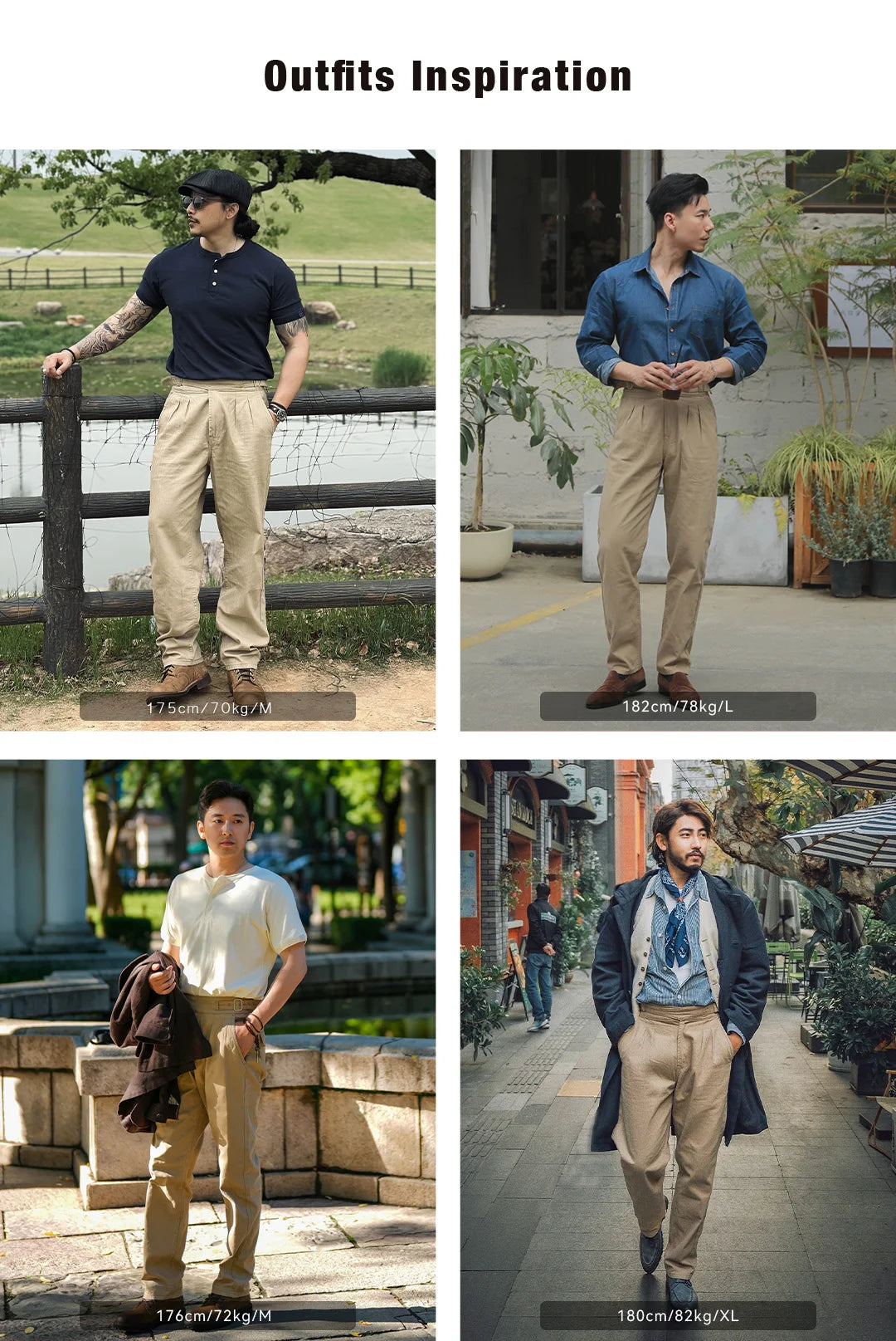 Maden Vintage Khaki Gurkha Pants Adjustable High Waist Casual Cargo Work Pants Classic Straight Trousers Men's Spring and Fall