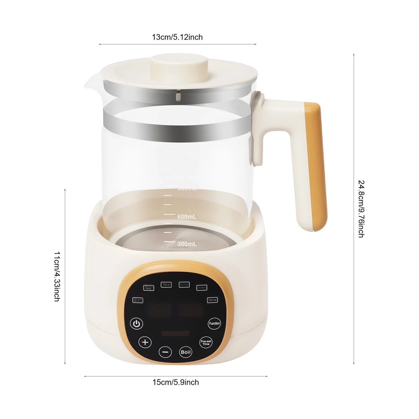 1.3L Baby Bottle Warmer 72H Constant Temperature & 5Min Memory Fast Heating & 45dB Quiet for Milk Formula & Food