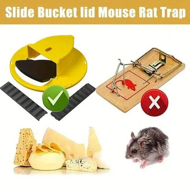 Multi-catch Auto Reset Mouse Trap Flip And Slide Bucket Lid For Indoor Outdoor Use - Rat Control