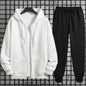 2026 New Arrival Men's Zipper Hoodie Sweatpants 2 Piece Set High Quality Hooded Long Sleeve Sweatshirt Autumn Winter Tracksuit