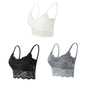 3PCS Women's Lace Bras Top Comfortable Bralette Solid Color Sexy Underwear Vest Female Hollow Out Wireless Lingerie Seamless Bra
