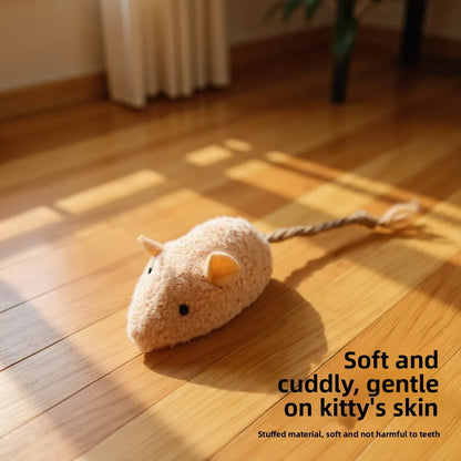 New Cat Toy Simulation Plush Grass Mouse Self Entertaining Chew Resistant Interactive with Catnip for Kitten Pet Play