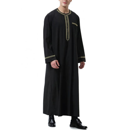 Middle East Ethnic Muslim Islamic Clothing Men Jubba Thobe African Dashik Ramadan Eid Abaya Arabic Kaftan Saudi Kimono Robe Gown