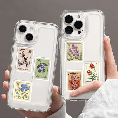 50pcs Retro Stamp Art Stickers For Laptop Luggage Skateboard Phone Sticker Kids Toys Vintage Aesthetic Cartoon Decals