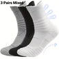 3 Pairs Men's Socks Compression Stockings Breathable Basketball Sports Cycling Moisture Wicking High Elastic Tube