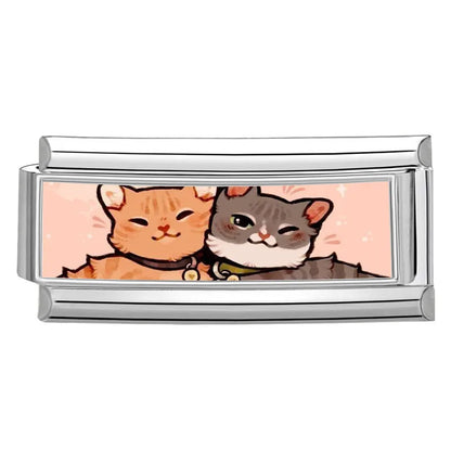 2025 New Women's Gift Cute Rabbit Cat Dogs Italian Charms Links Beads Fit 9mm Stainless Steel Modular Modular Bracelet Jewelry