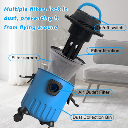 15L Wet Dry Vacuum Cleaner Portable Wet&Dry Blower Function Household Shop Vac With Full Accessories