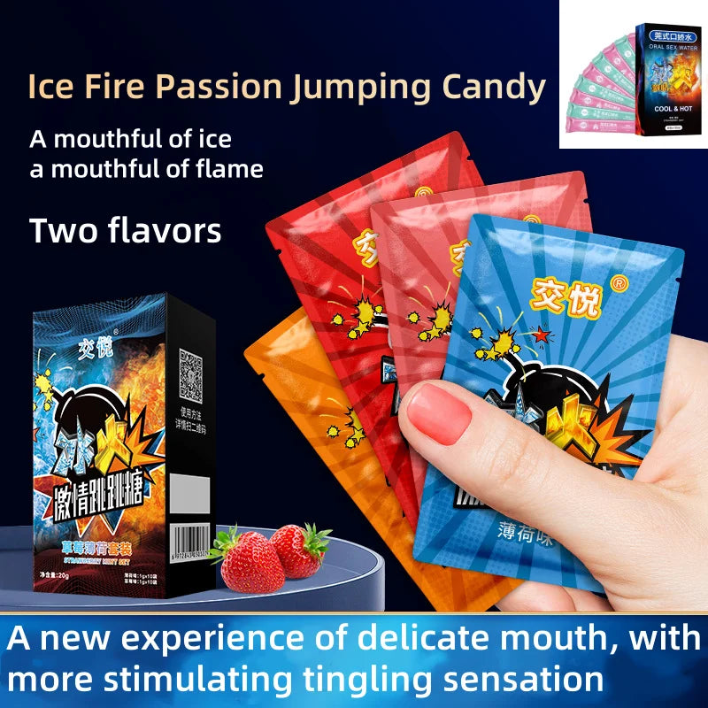 20Pcs Sex Toys Couples Women Oral Sex Candy Blowjob Popping Flirting Men Blowjobs Stimulate Enjoy Fire Ice Feeling Blowjob Toy