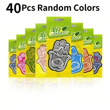 Hamsa Hand Pattern Hanging Car Air Freshener Assorted Fragrance Paper Scent Cards 5‑40 Pcs