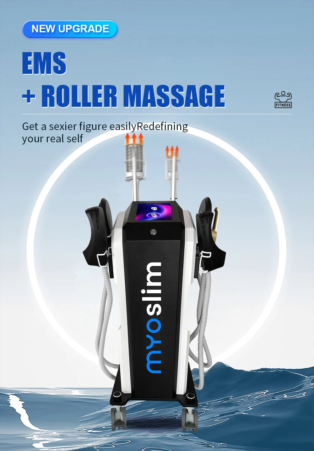 6500W MYOslim Sculpting Butt Lift Machine 2 in 1 Body Sculpt Machine RF Roller Muscle Stimulator Body Shaping Massage Equipment