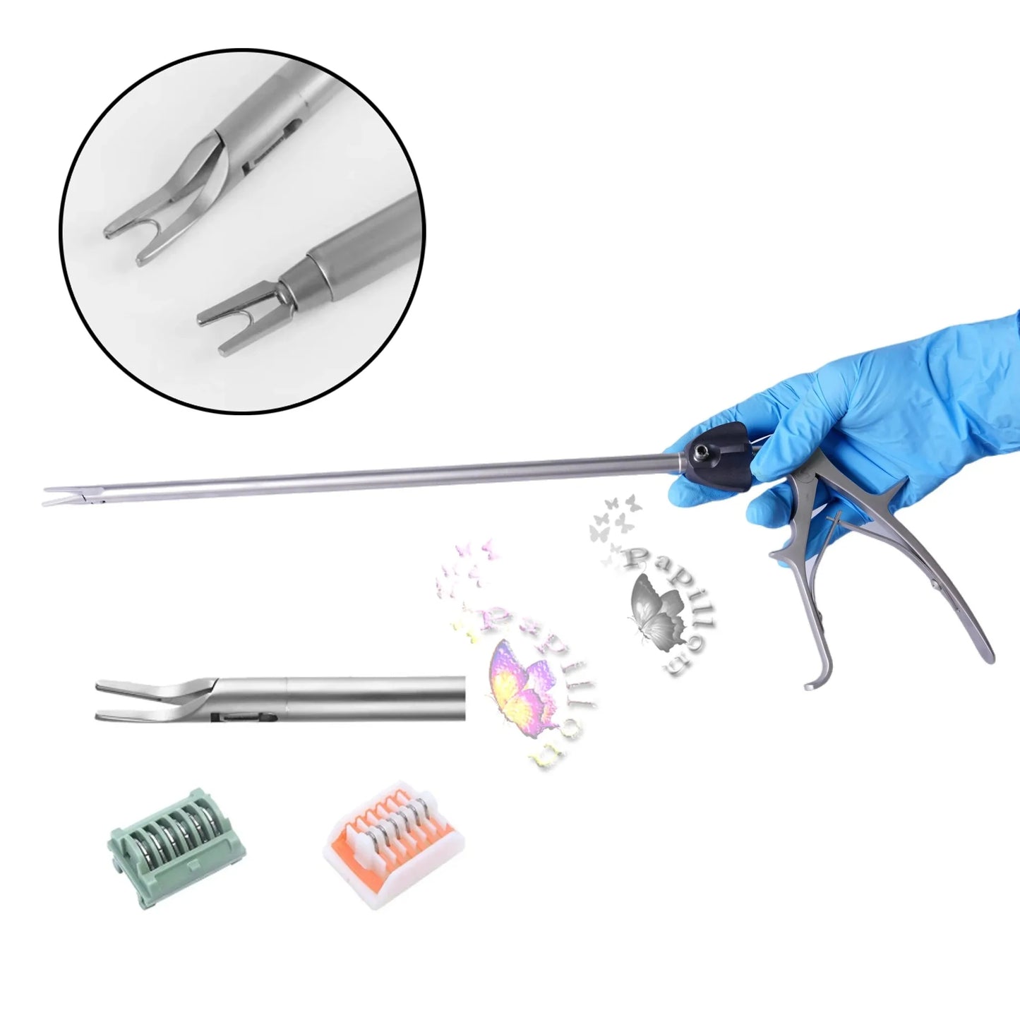 Laparoscopic Titanium Clip Applier Single Action Surgical Forceps with Ligation Clips, 5mm/10mm Hemostatic Clamping Instrument
