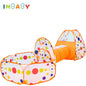 Senior 3-in-1 Foldable Baby Playground Children's Game Tent Baby Ball Fence with Crawling Tunnel Basketball Frame Children Gifts