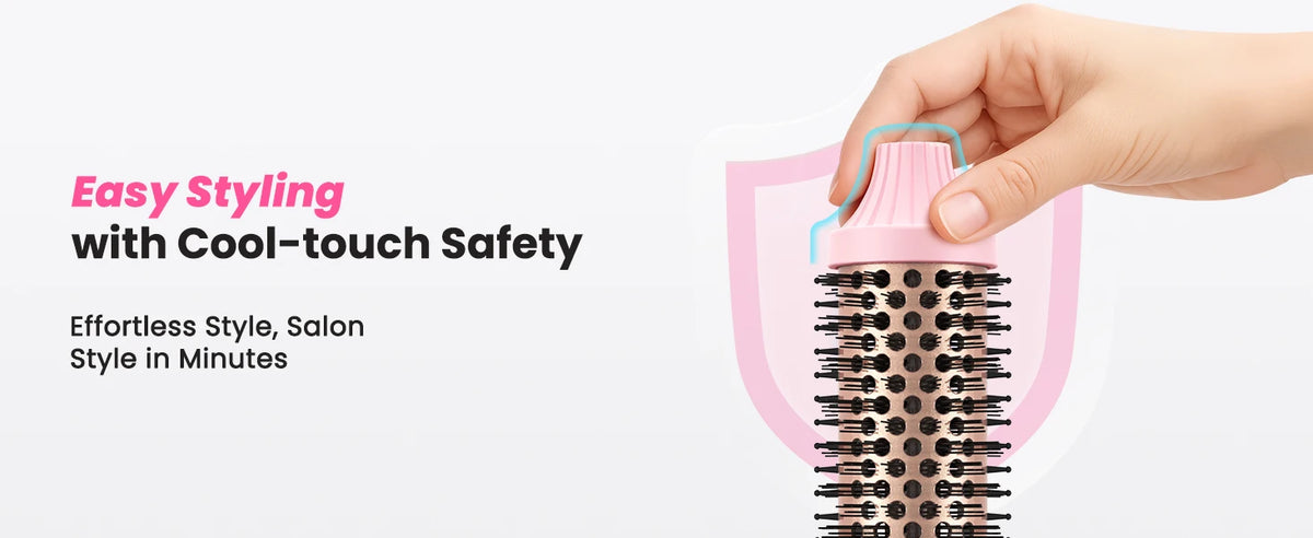 Thermal Brush Blowout Boost 1.5 inch Heated Round Brush for Blowout Look Dual Voltage Negative Ion Technology 6 Temperature Mode