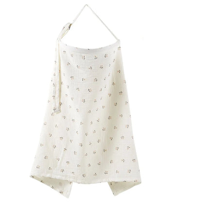 Muslin Nursing Covers for Breastfeeding, Privacy Breast Feeding Cover with Arch Neckline for Mom and Baby Nursing Apron