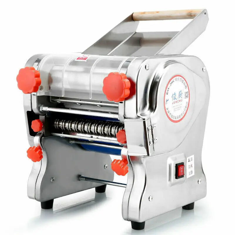 550W Electric Pasta Maker Noodle Machine Dumpling Skin Roller Steel  Full Stainless Steel Dual Knife Noodle Maker For Commercial