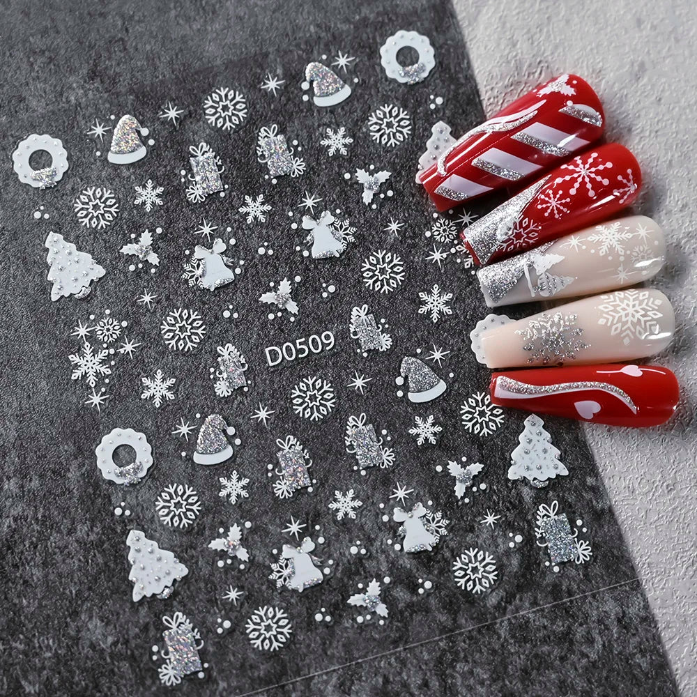 1sheet 5D Halloween Nail Stickers Pink/Green/Black Cartoon Pattern Nail Art Slider DIY For Sweet Cool Girl Cute Nail Decoration