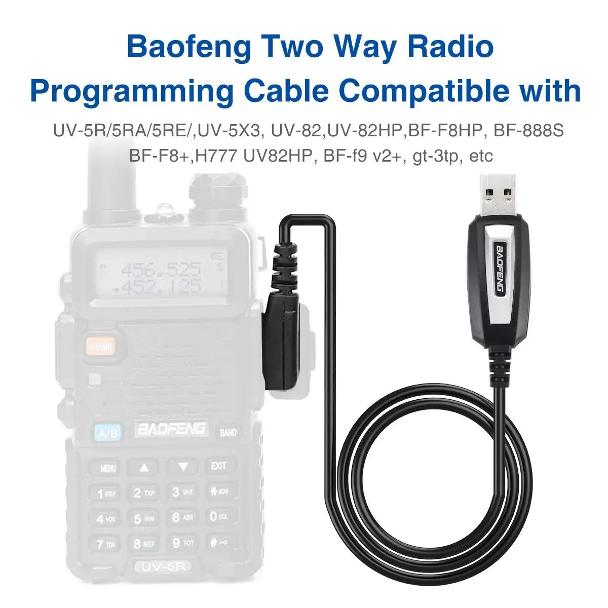 Original Baofeng USB Programming Cable With Driver CD for UV-5R BF-888S 5RH 82 UV 17 21 PRO Quansheng UV-K5 UV-K6 Walkie Talkie