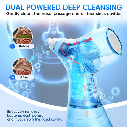 Nasal Irrigation System Sinus Rinse Machine with Water Tank & Waste Collection Tank - Nose Cleaner for Sinus,Allergy Relief