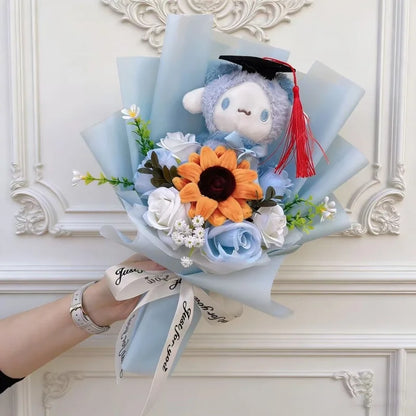 Cartoon Anime Series Hellokitty Kulomi Plush Toys Creative Graduation Bouquet Children's Day Birthday Graduation Gifts For Kids