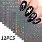 12pcs/set Cute Cartoon Dog/Cat Nail Art Stickers 3D Graffiti Black Cat Dog  Nail Decals 8*10cm Self-Adhesive Cartoon Nail Art Su