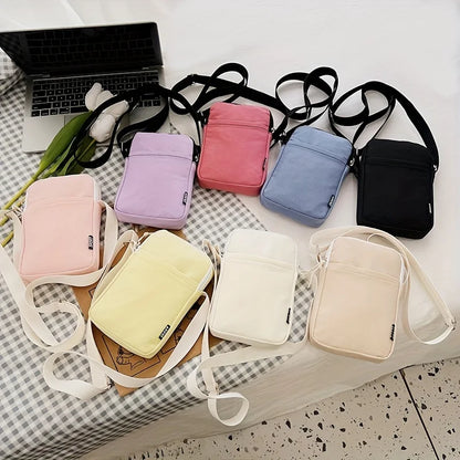 Women Fashion Mobile Phone Bag Portable Messenger Bag All-match Mini Small Crossbody Bag Hanging Neck Purse Vertical Handbag