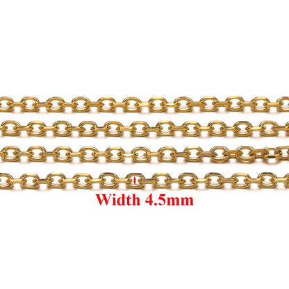1meter Stainless Steel 18K Gold Plated Cross Chains for Diy Jewelry Making Bracelets Necklaces Accessories Supplies Wholesale