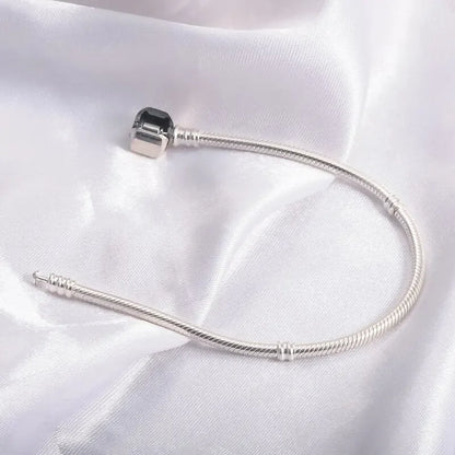 Handmade Original Fine Jewelry 925 Silver Charm Bracelet Soft Smooth Snake Bone Bracelets for Women