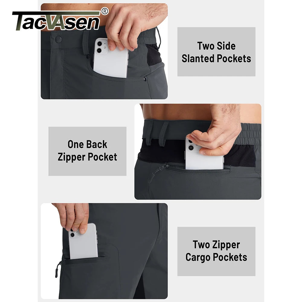 TACVASEN Men's Lightweight Shorts Outdoors Hiking Fishing Short Pants with Multiple Pockets Quick Dry Summer Work Cargo Shorts